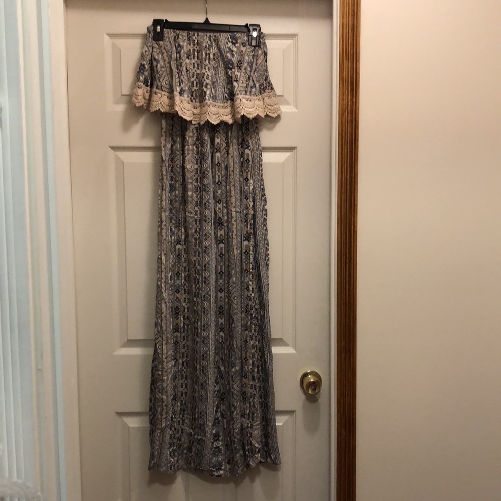 NWOT Forever 21 Strapless Aztec Maxi Dress Small